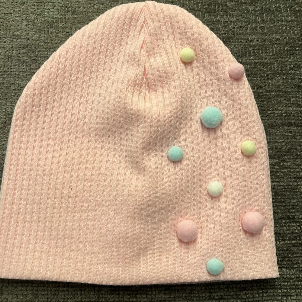 COPY - Girls ribbed hats.  Stretchy material.  Available in 2 sizes. 42-44cm  5…